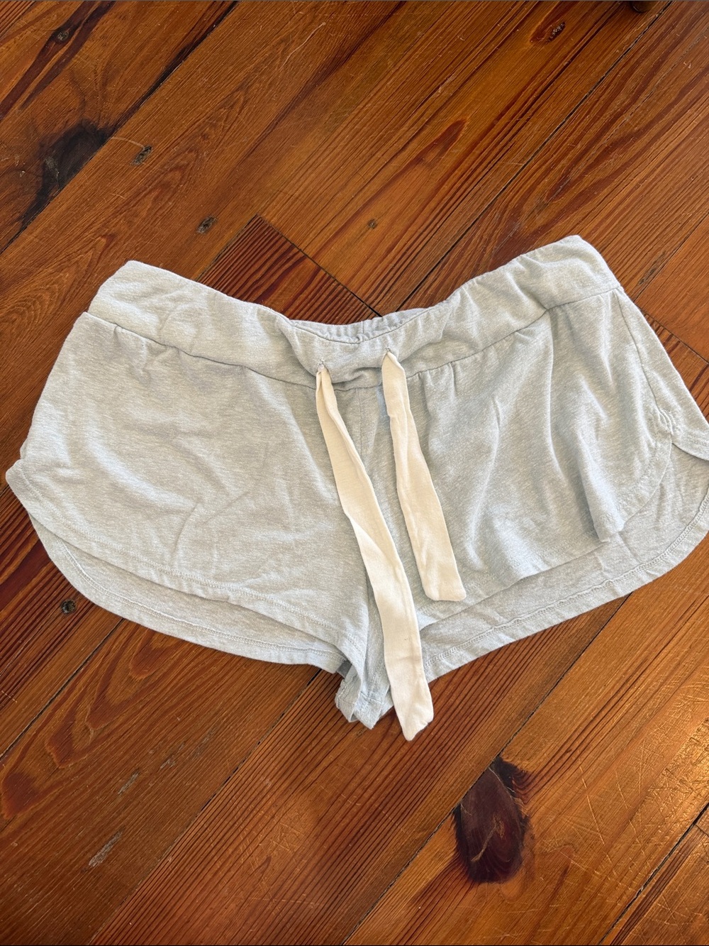 Eberjey Light Gray Cozy Sleep Shorts with Cream Drawstring lg